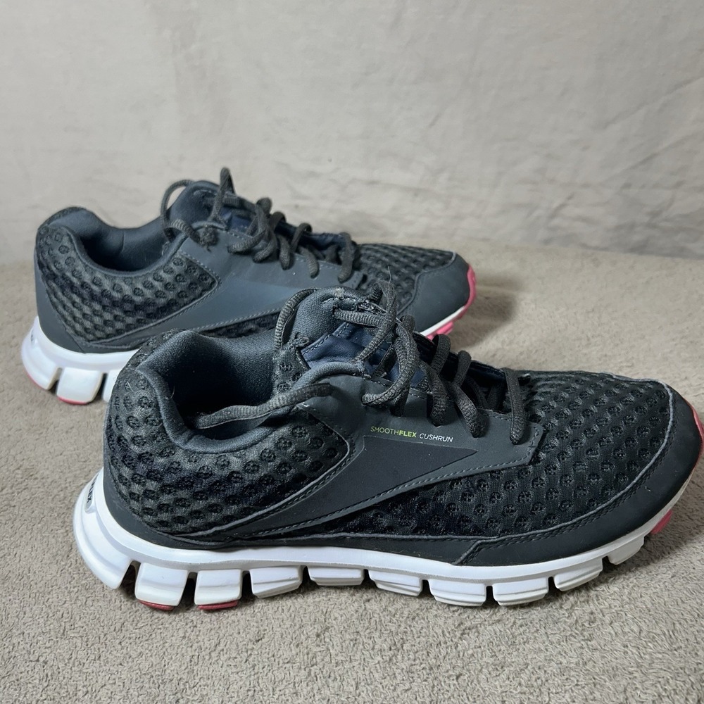 Reebok SmoothFlex Cushrun RealFlex Womens Size 8.5 Sneakers Black Pink J95756